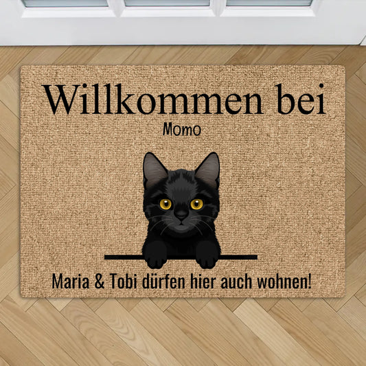 Personalisierte Fußmatte - Alle meine Fellnasen mit Katze