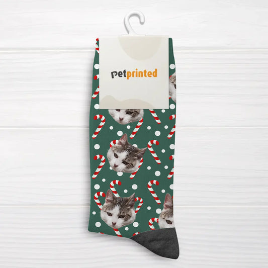 Personalisierte Socken - Weihnachten mit Katze