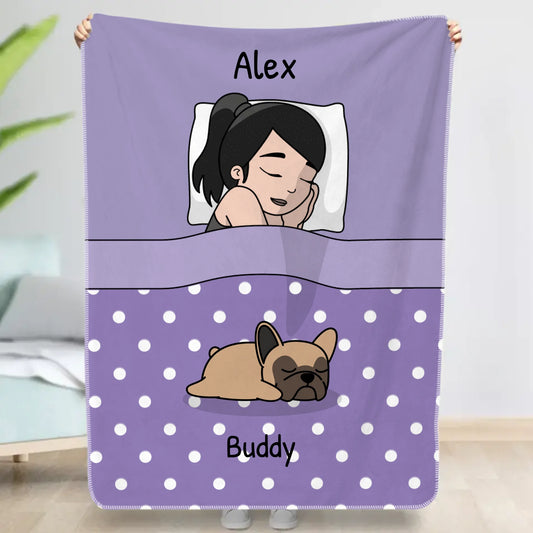 Personalisierte Decke - Kuschelzeit Single mit Hund