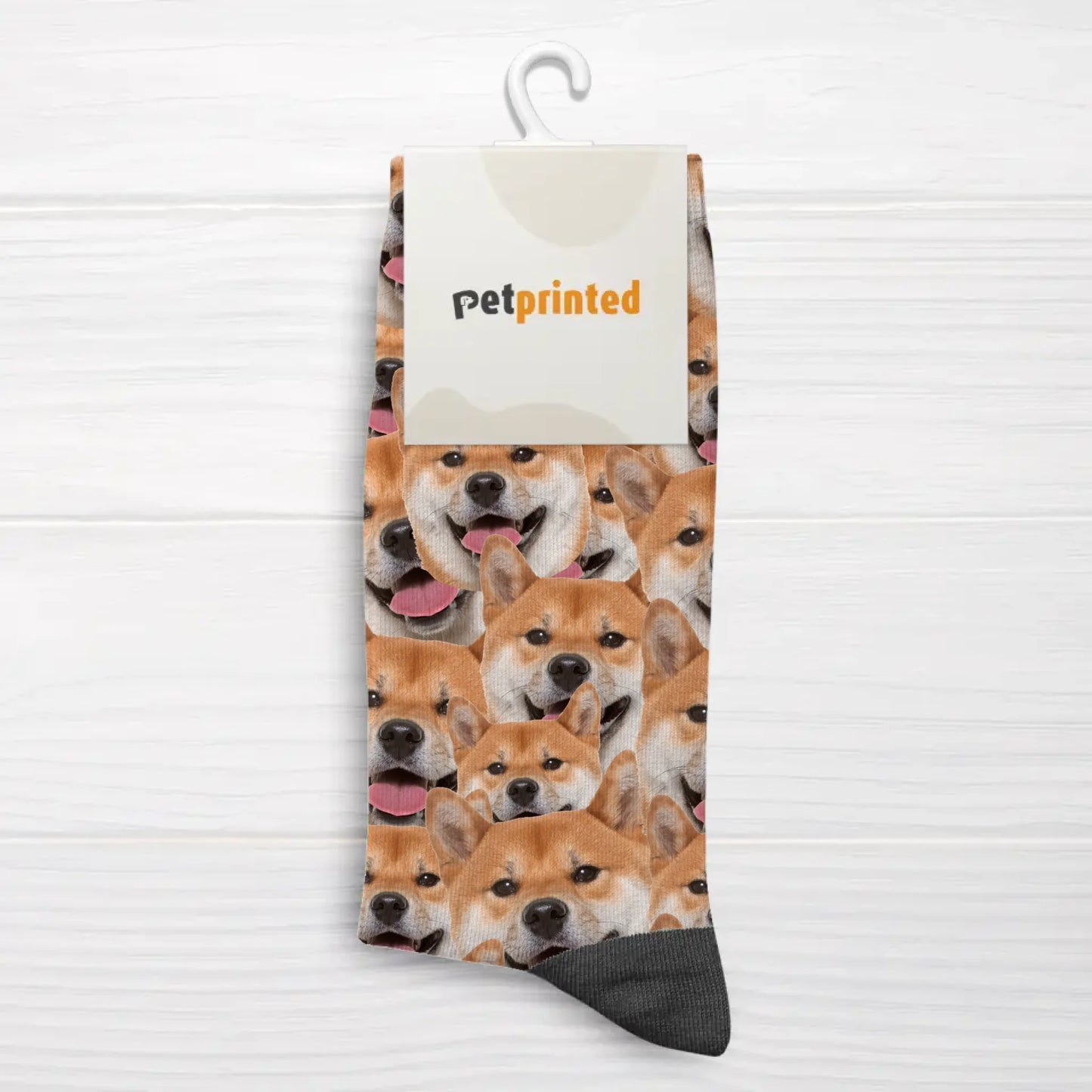 Personalisierte Socken - Wildes Fotomuster mit Hund