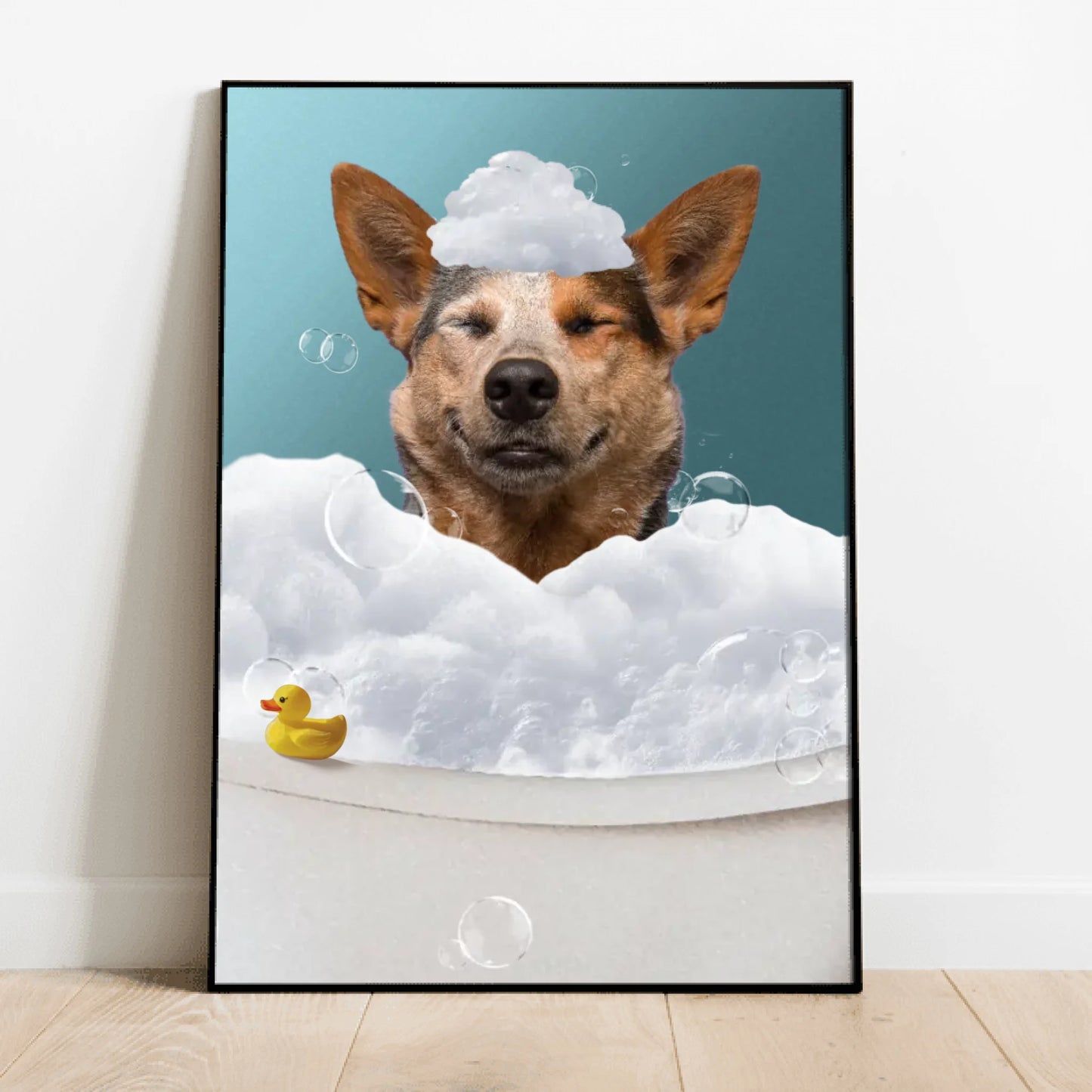 Personalisiertes Poster - Badespaß mit Hund