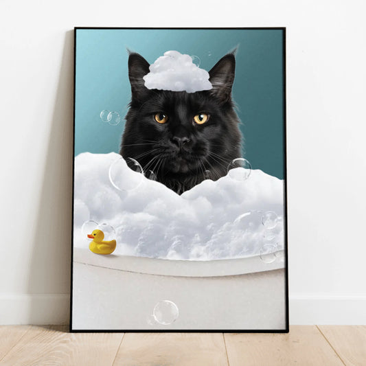 Personalisiertes Poster - Badespaß mit Katze