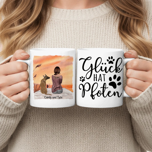 Personalisierte Tasse - Unterwegs mit Hund