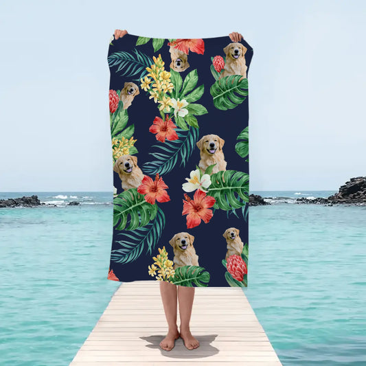 Personalisiertes Strandtuch - Dein Foto mit Hund
