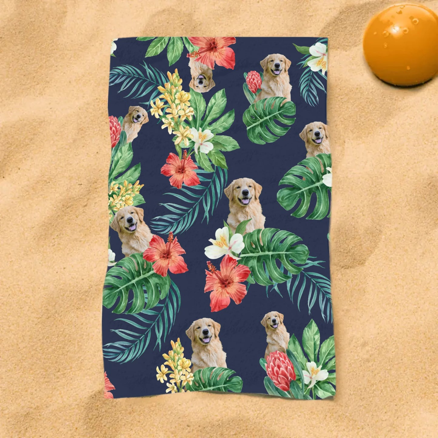 Personalisiertes Strandtuch - Dein Foto mit Hund