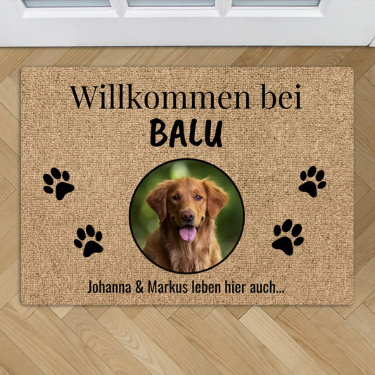 Personalisierte Fußmatte - Eigenes Foto mit Hund