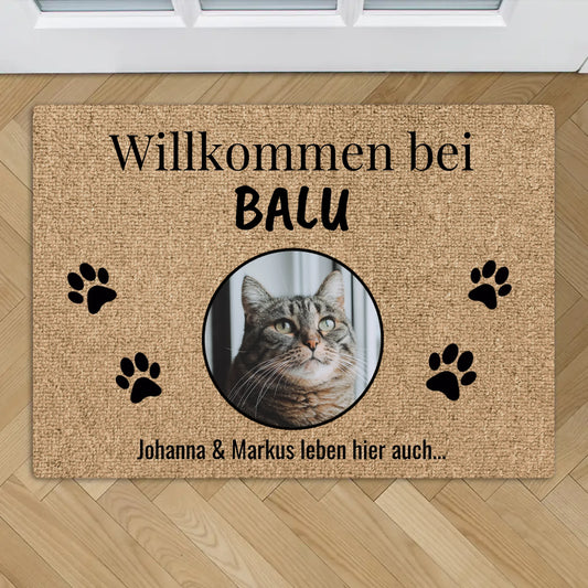 Personalisierte Fußmatte - Eigenes Foto mit Katze