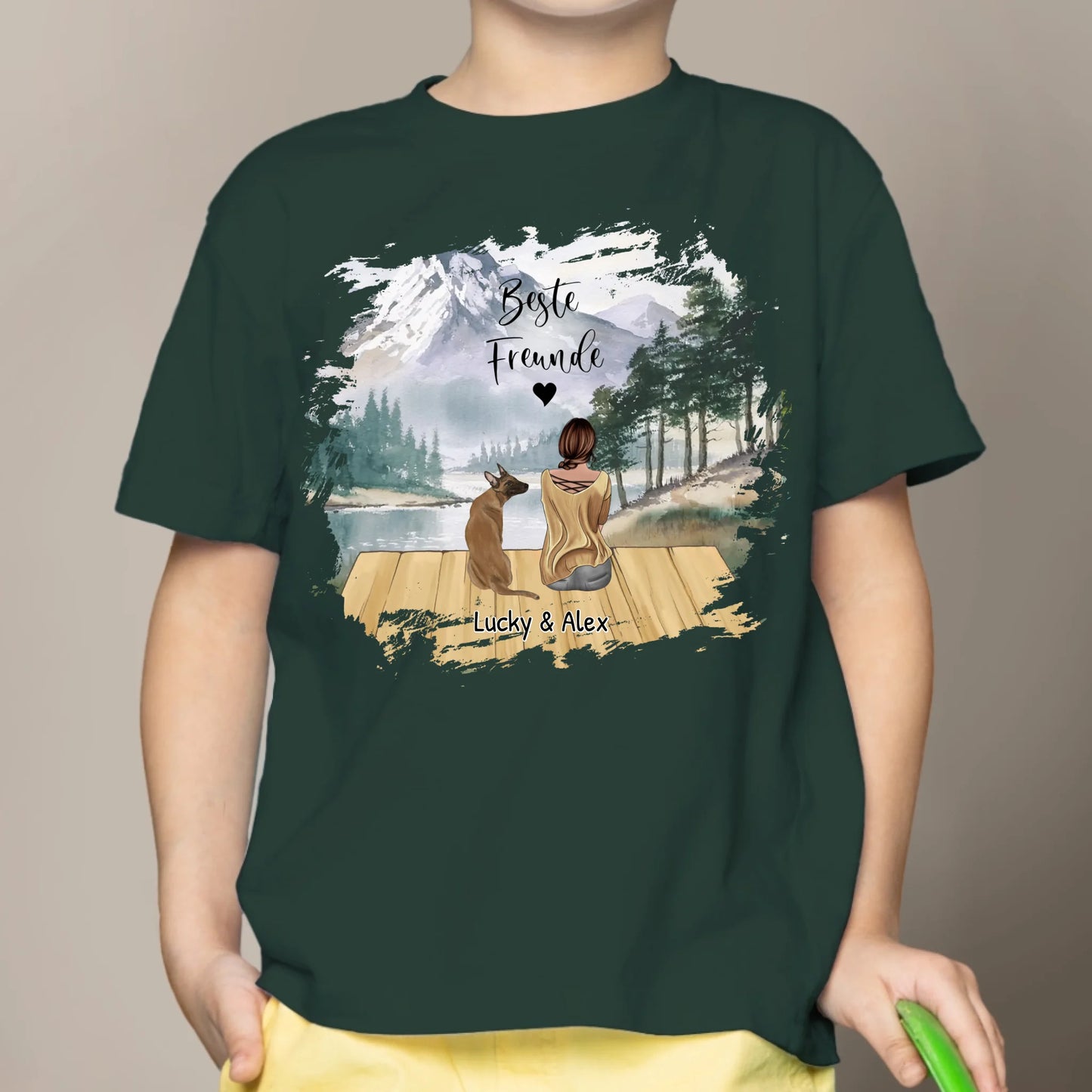 Personalisiertes Kinder T-Shirt - Unterwegs mit Haustier
