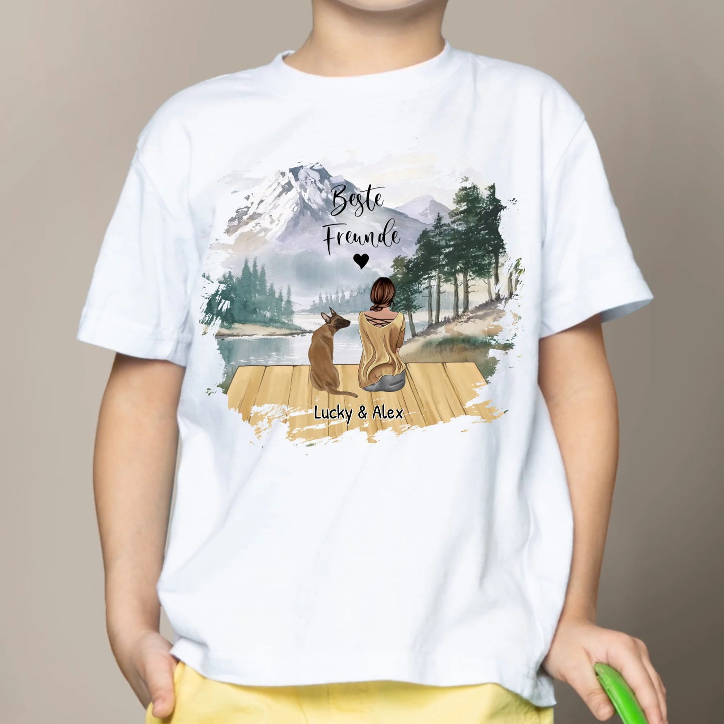 Personalisiertes Kinder T-Shirt - Unterwegs mit Haustier
