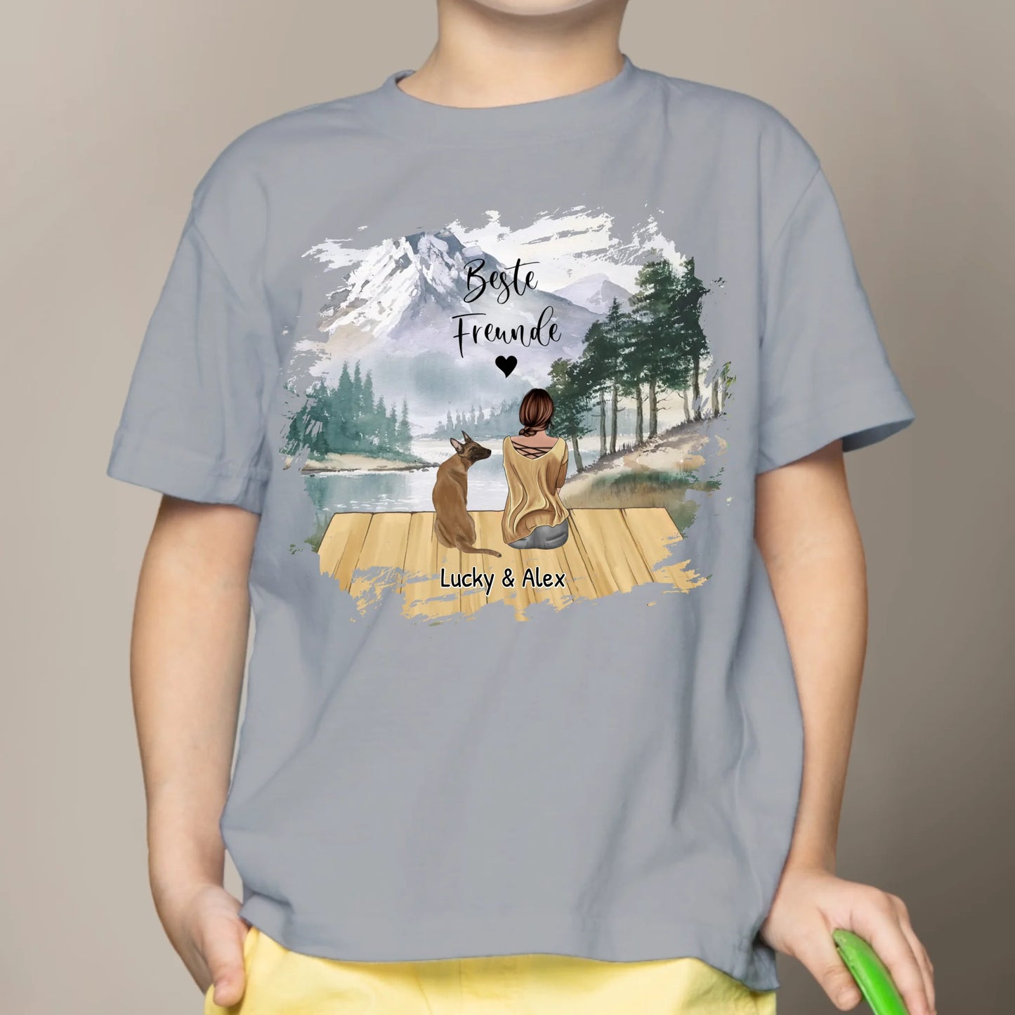 Personalisiertes Kinder T-Shirt - Unterwegs mit Haustier