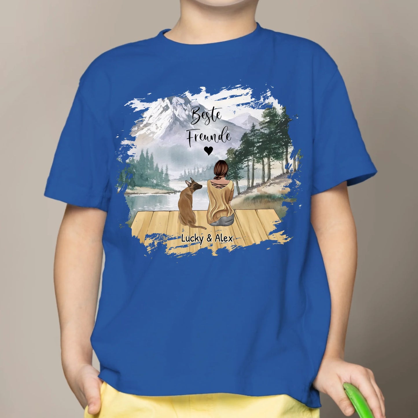 Personalisiertes Kinder T-Shirt - Unterwegs mit Haustier
