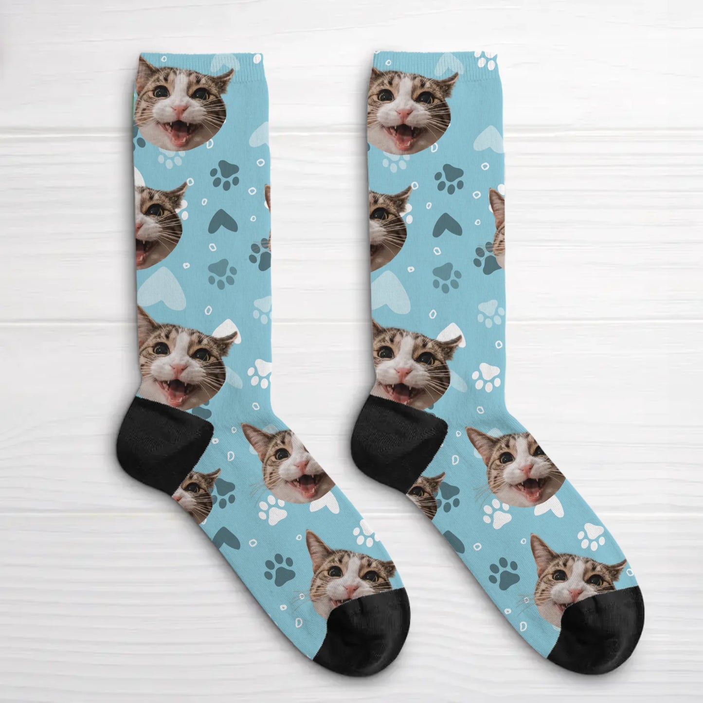 Personalisierte Socken - Dein Foto mit Katze
