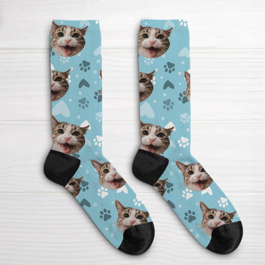 Personalisierte Socken - Dein Foto mit Katze