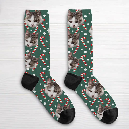 Personalisierte Socken - Weihnachten mit Katze