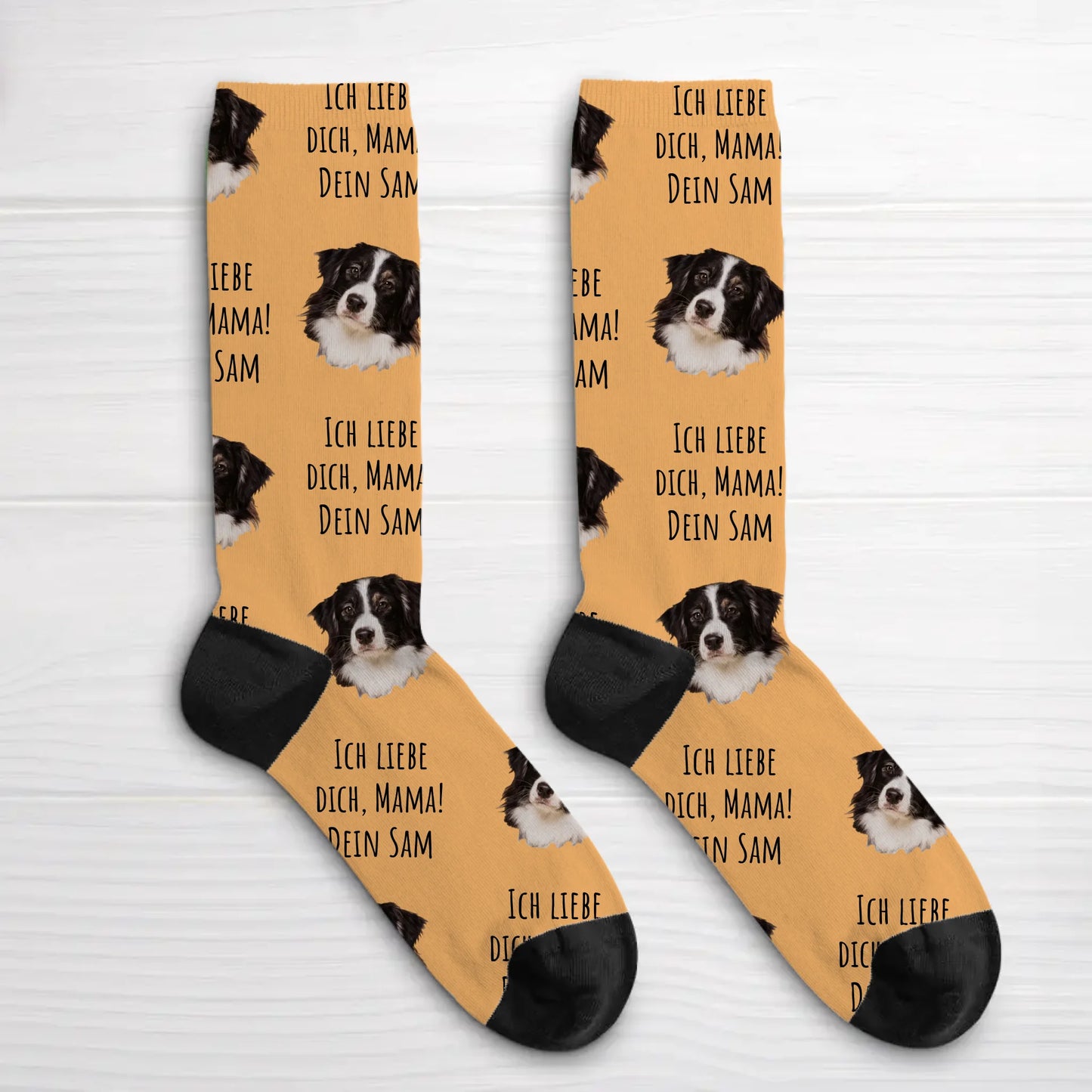 Personalisierte Socken - Dein Foto mit Text