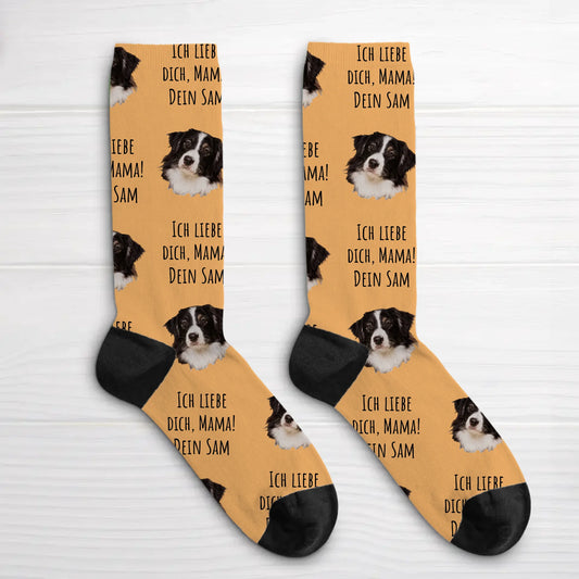 Personalisierte Socken - Dein Foto mit Text