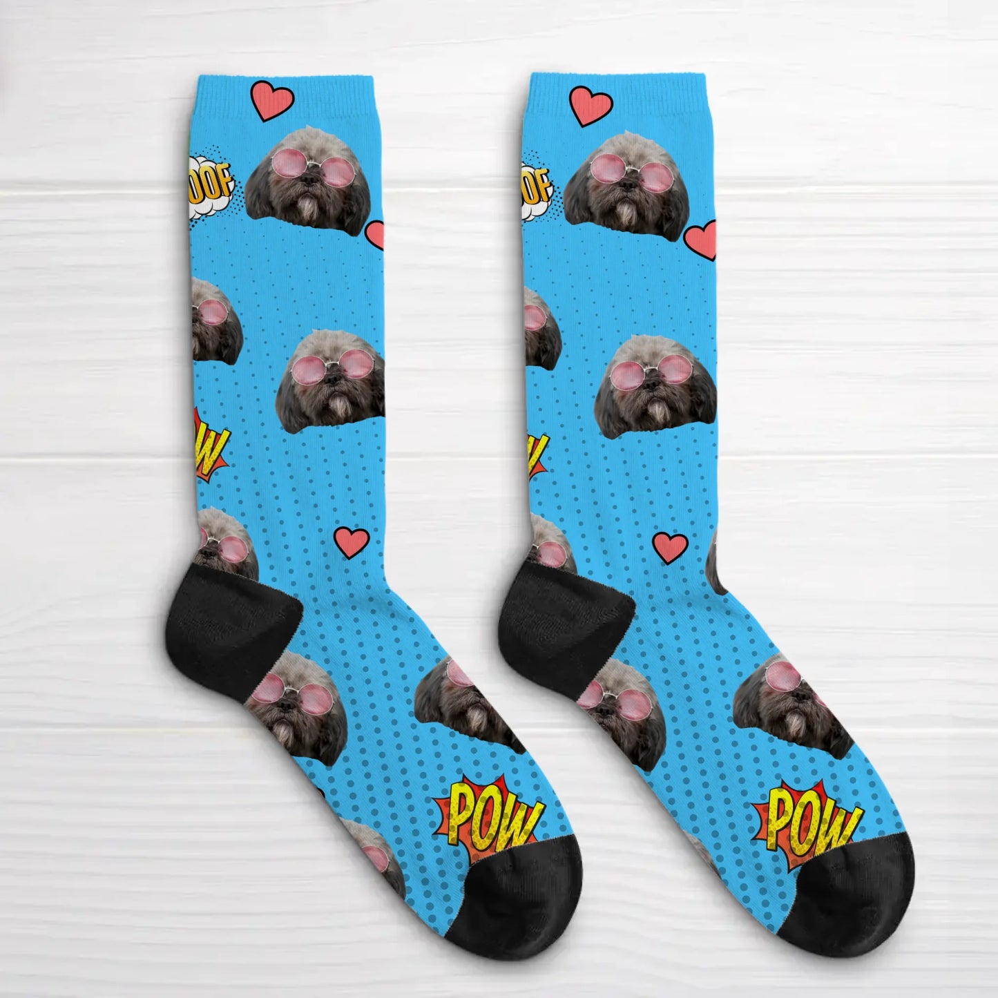 Personalisierte Socken - Comic Wuff & Miau