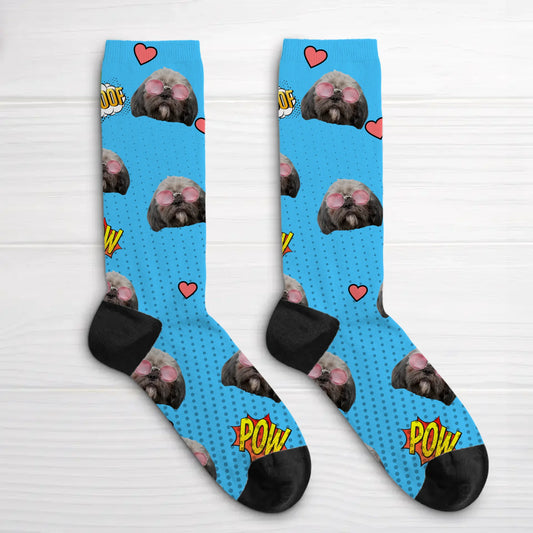 Personalisierte Socken - Comic Wuff & Miau