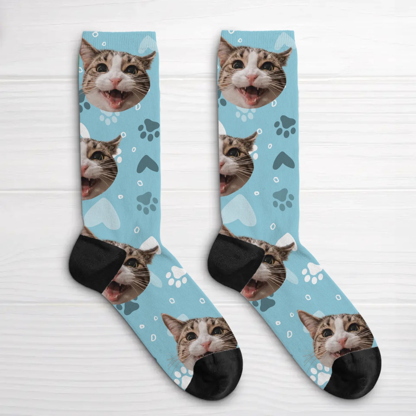 Personalisierte Socken - Dein Foto mit Katze