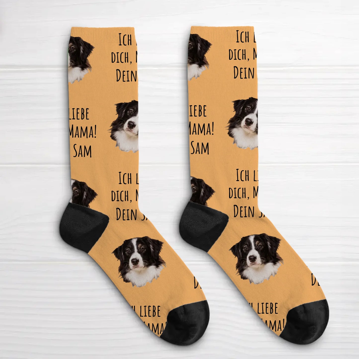 Personalisierte Socken - Dein Foto mit Text