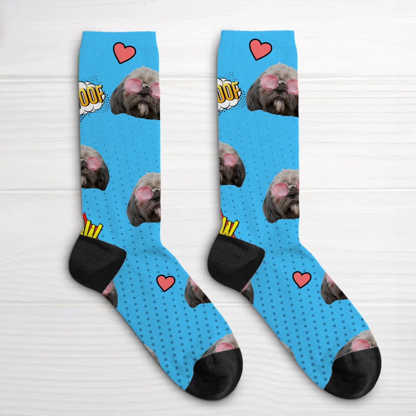 Personalisierte Socken - Comic Wuff & Miau