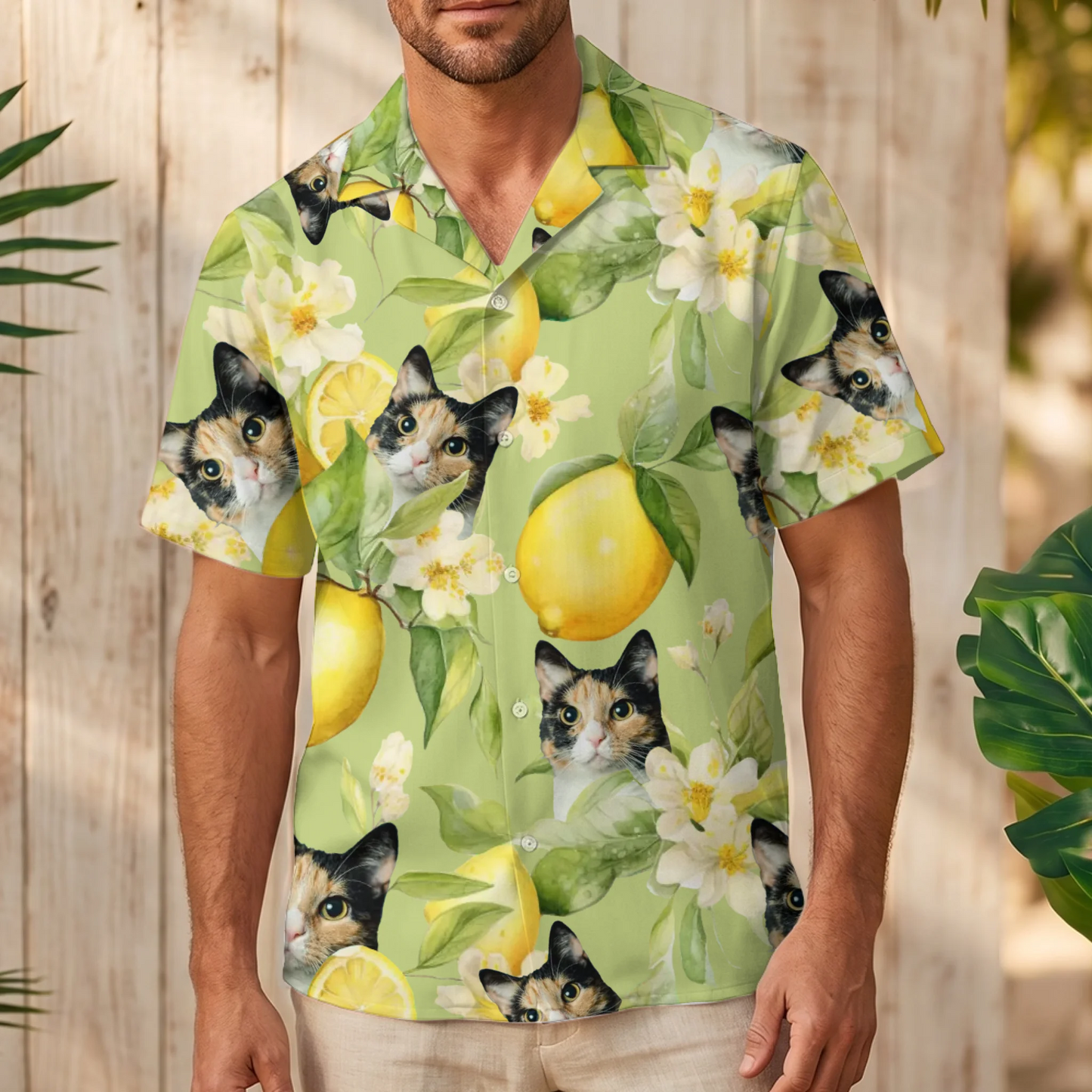 Personalisiertes Hawaiihemd - Sommerliche Zitronen