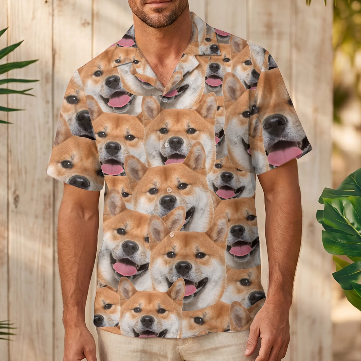 Personalisiertes Hawaiihemd - Wildes Fotomuster