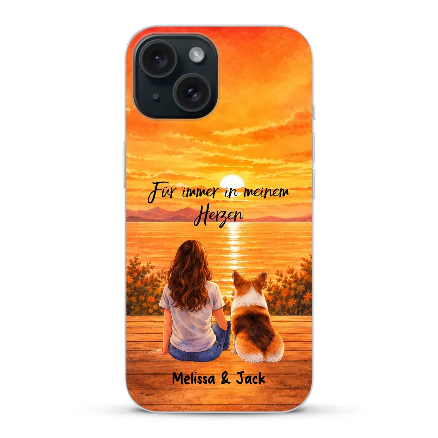 Personalisierte Handyhülle - Aquarell-Silhouette