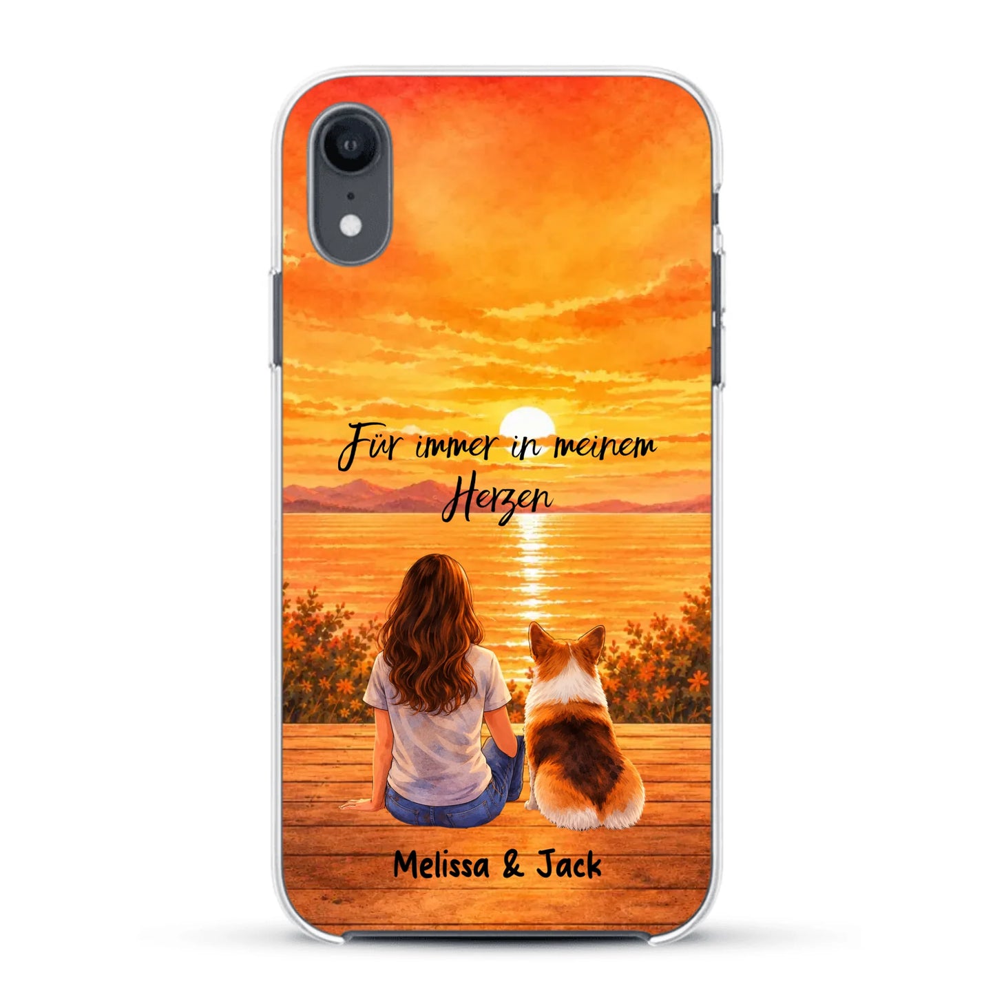 Personalisierte Handyhülle - Aquarell-Silhouette