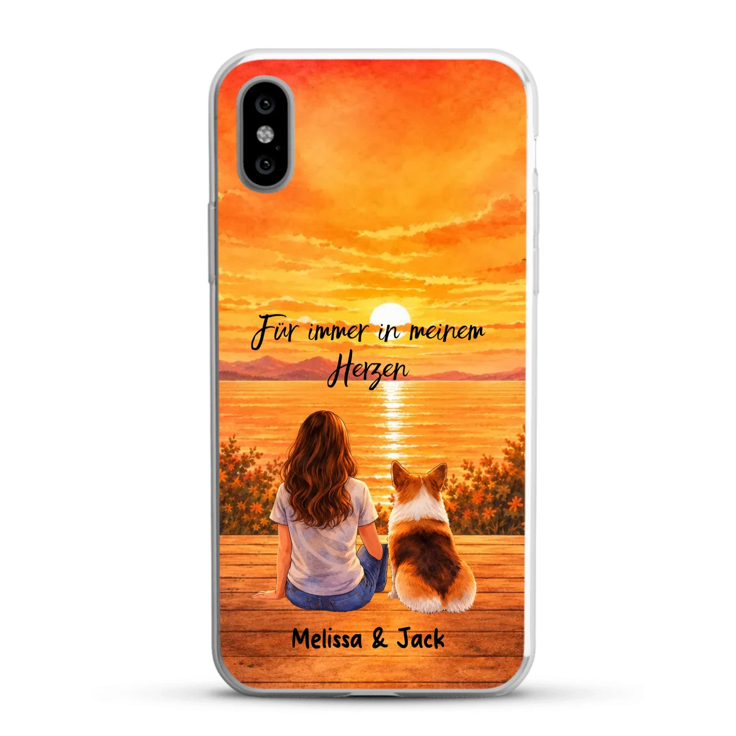 Personalisierte Handyhülle - Aquarell-Silhouette