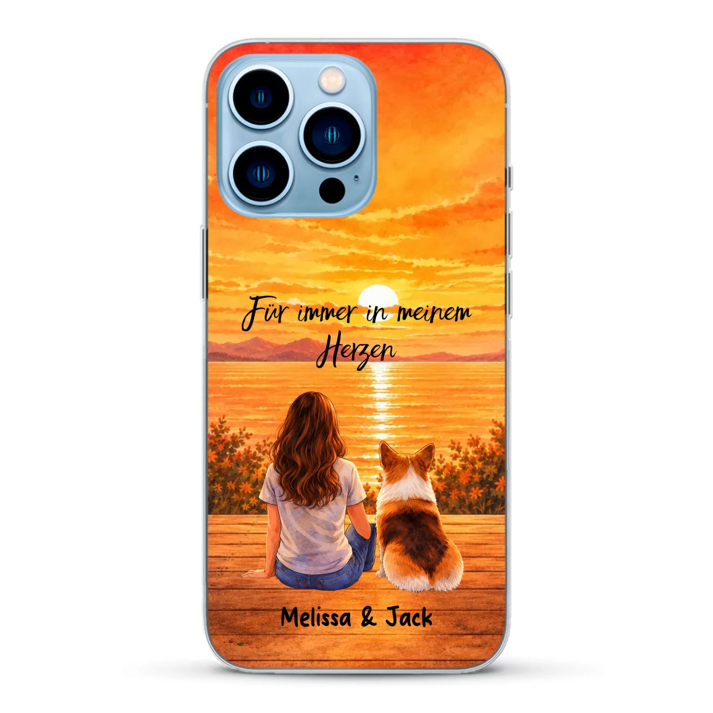 Personalisierte Handyhülle - Aquarell-Silhouette