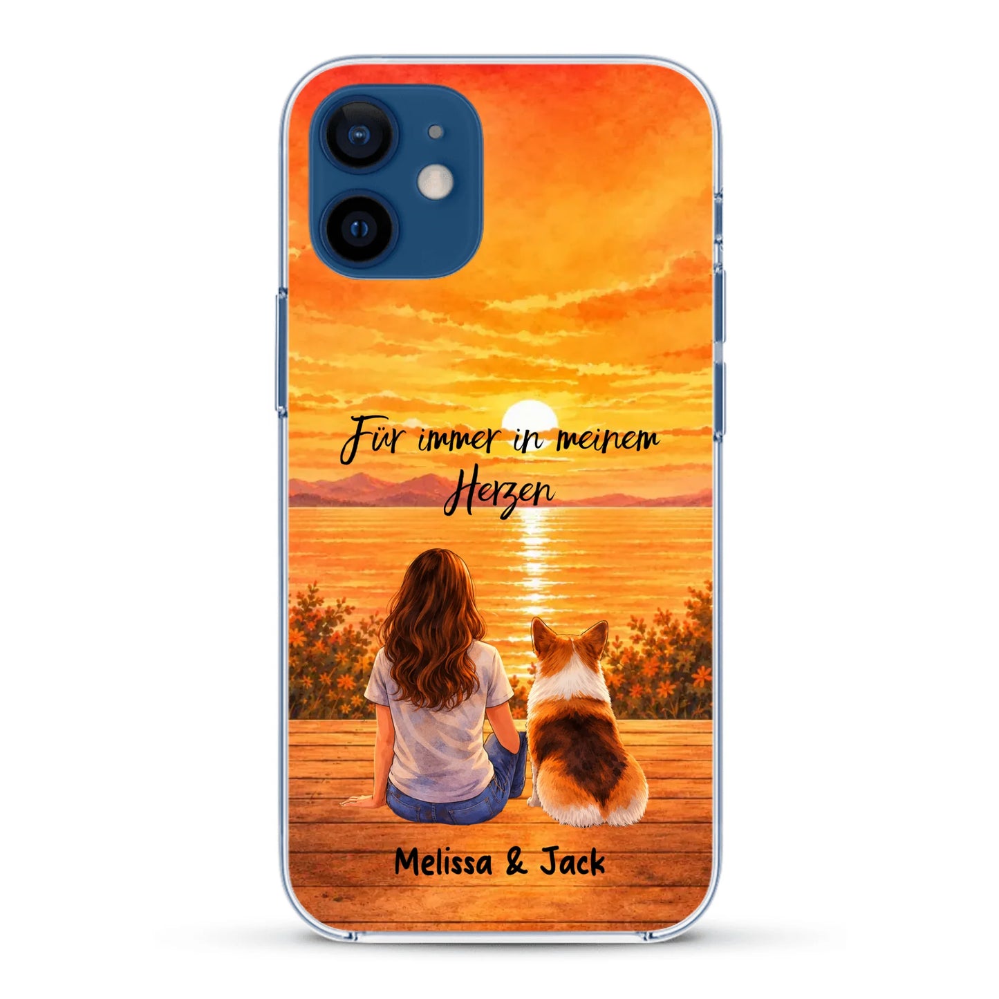 Personalisierte Handyhülle - Aquarell-Silhouette