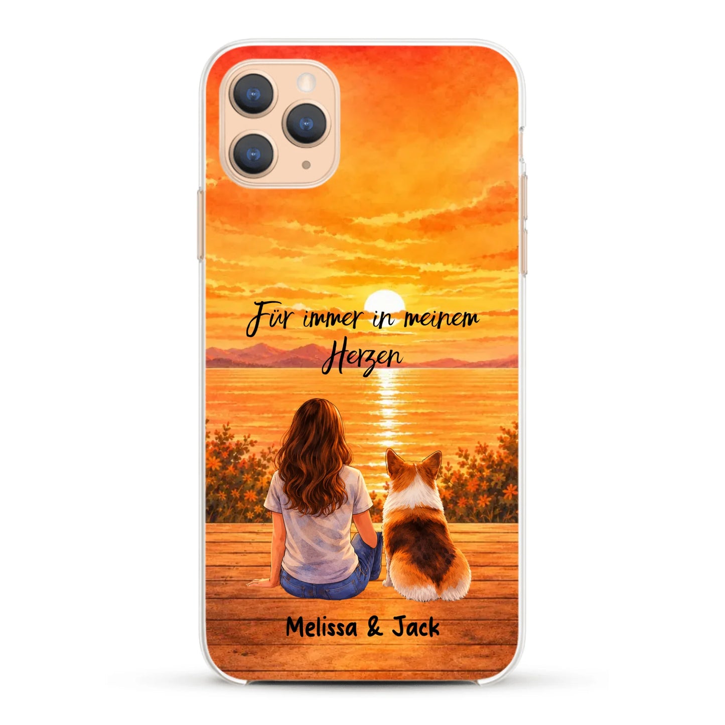 Personalisierte Handyhülle - Aquarell-Silhouette