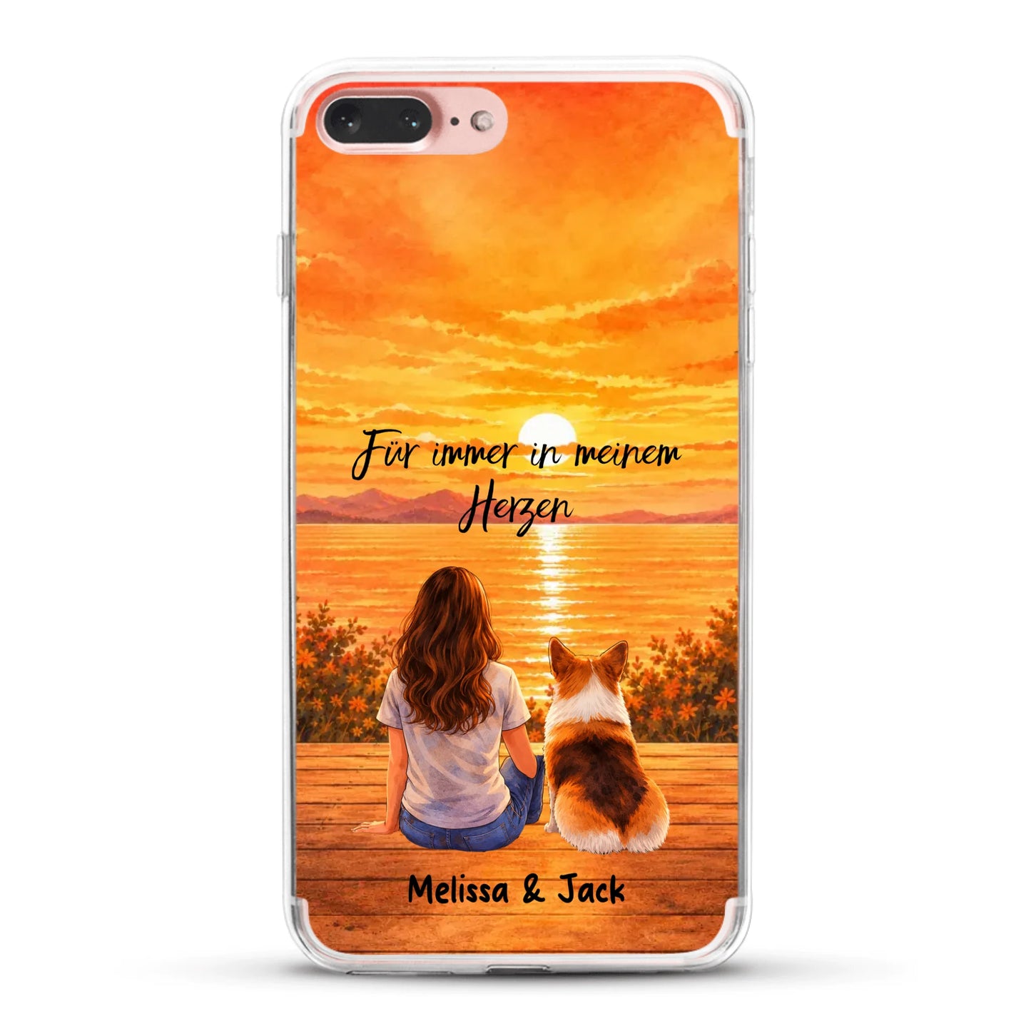 Personalisierte Handyhülle - Aquarell-Silhouette