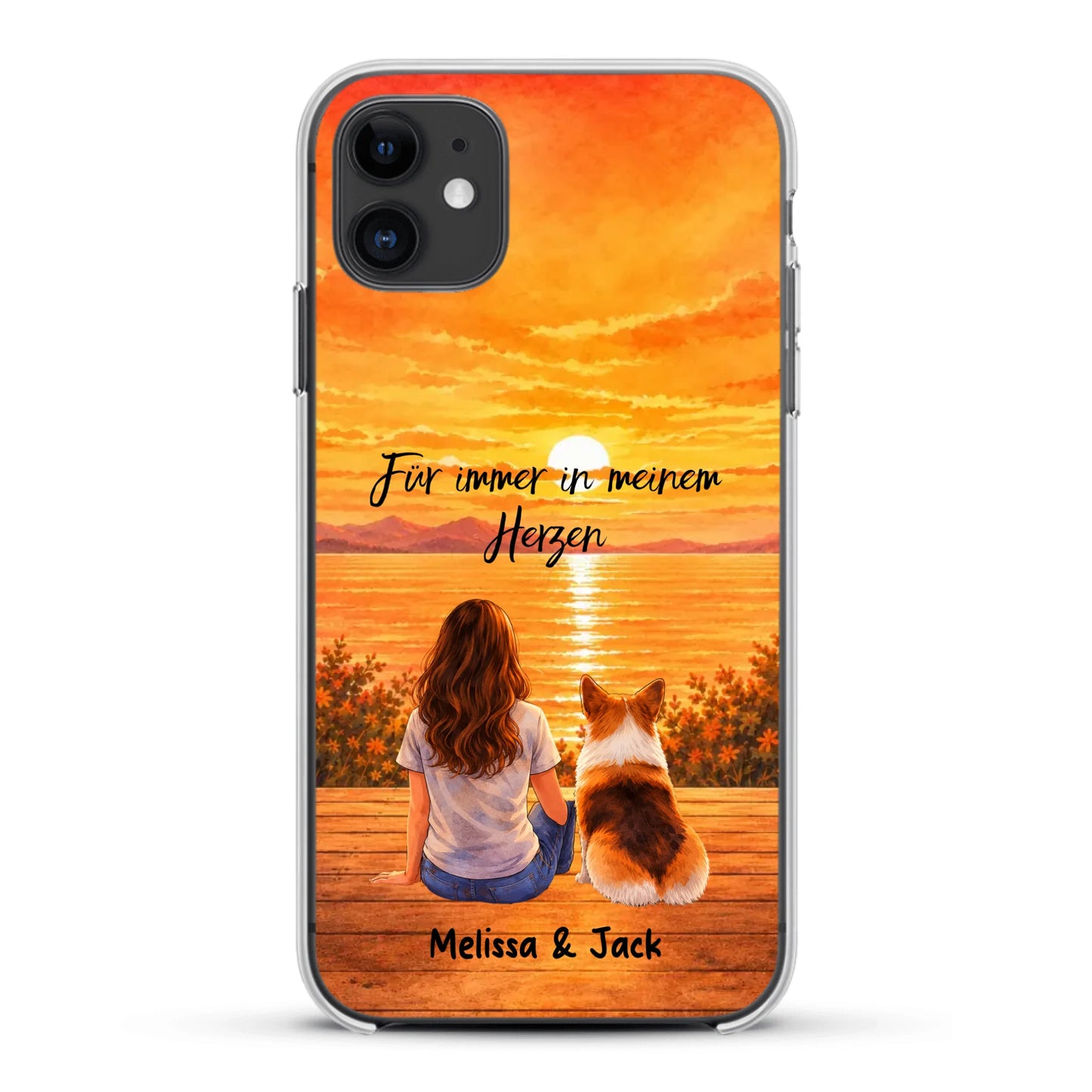 Personalisierte Handyhülle - Aquarell-Silhouette