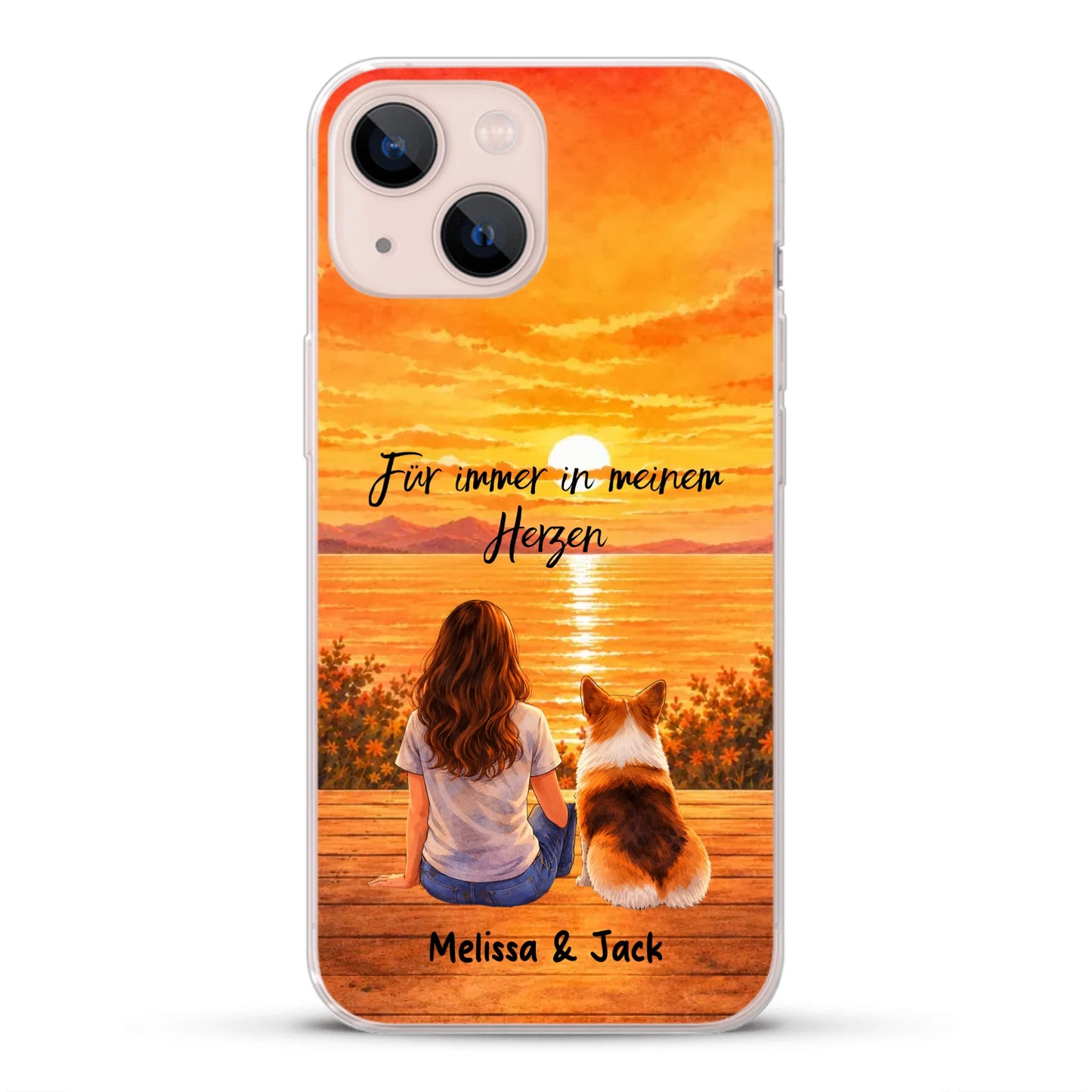 Personalisierte Handyhülle - Aquarell-Silhouette