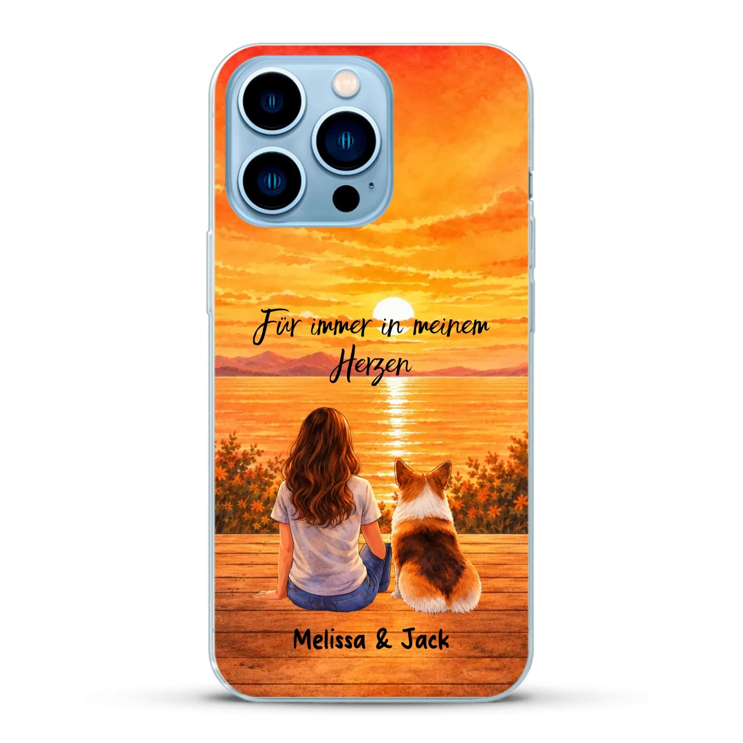 Personalisierte Handyhülle - Aquarell-Silhouette