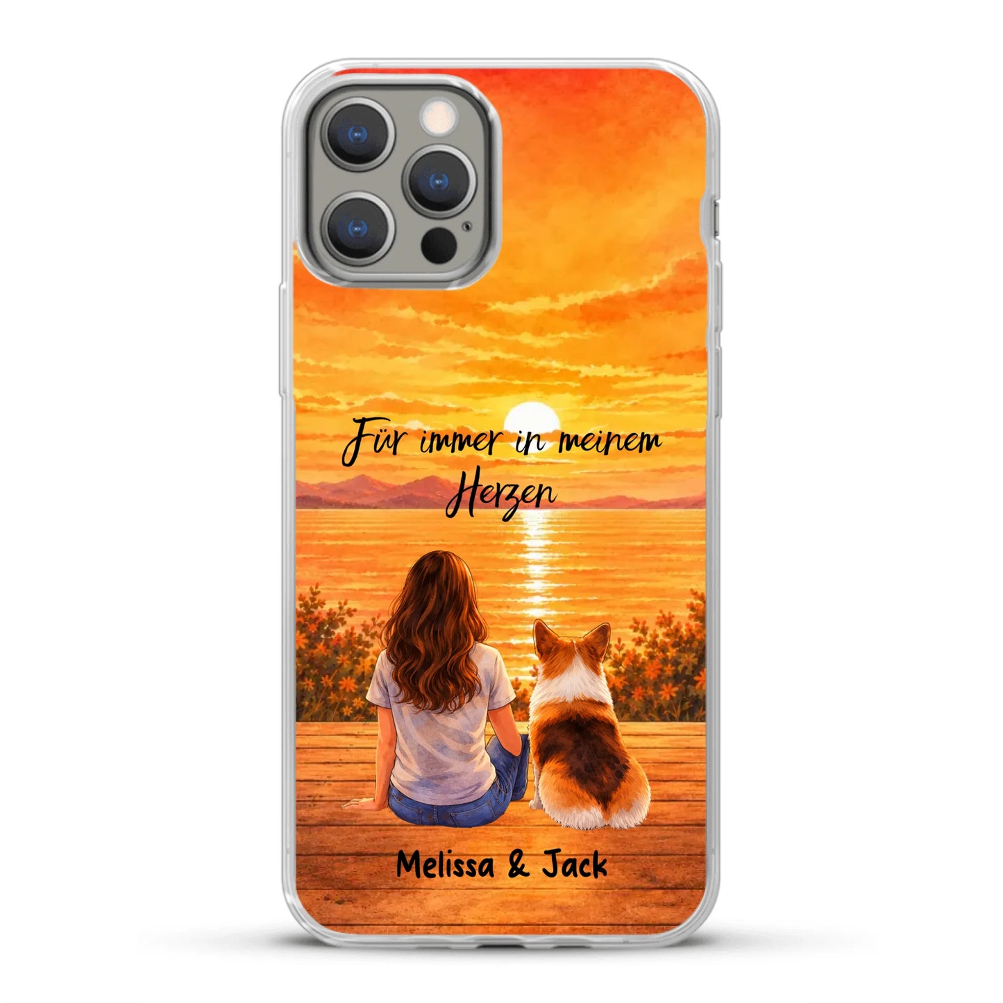 Personalisierte Handyhülle - Aquarell-Silhouette