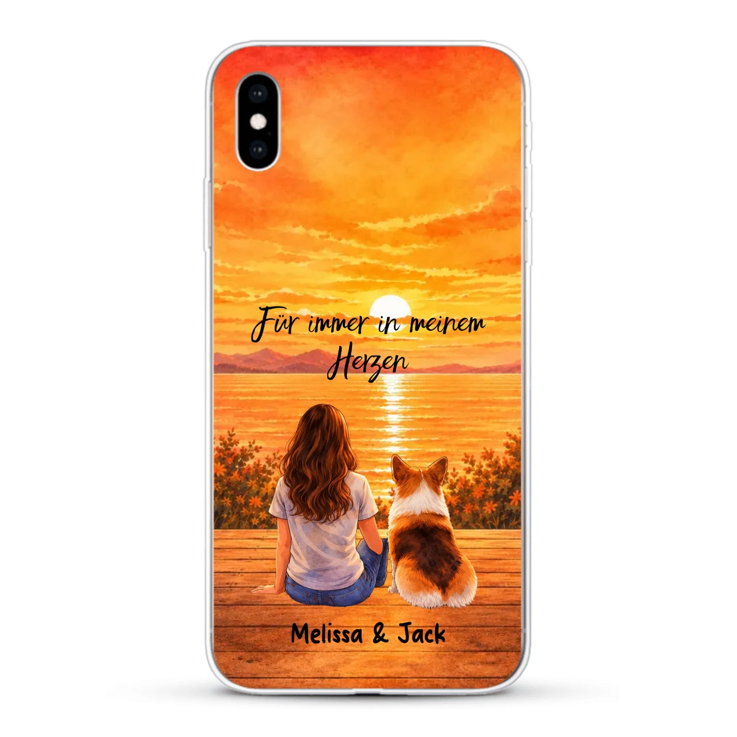 Personalisierte Handyhülle - Aquarell-Silhouette