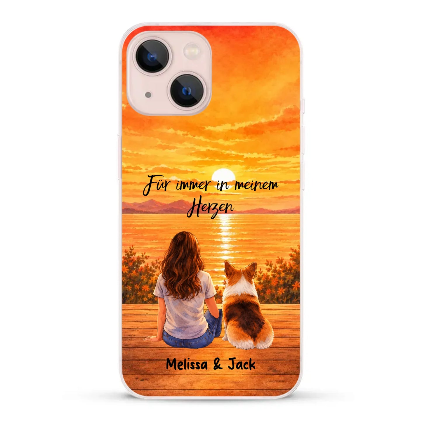 Personalisierte Handyhülle - Aquarell-Silhouette