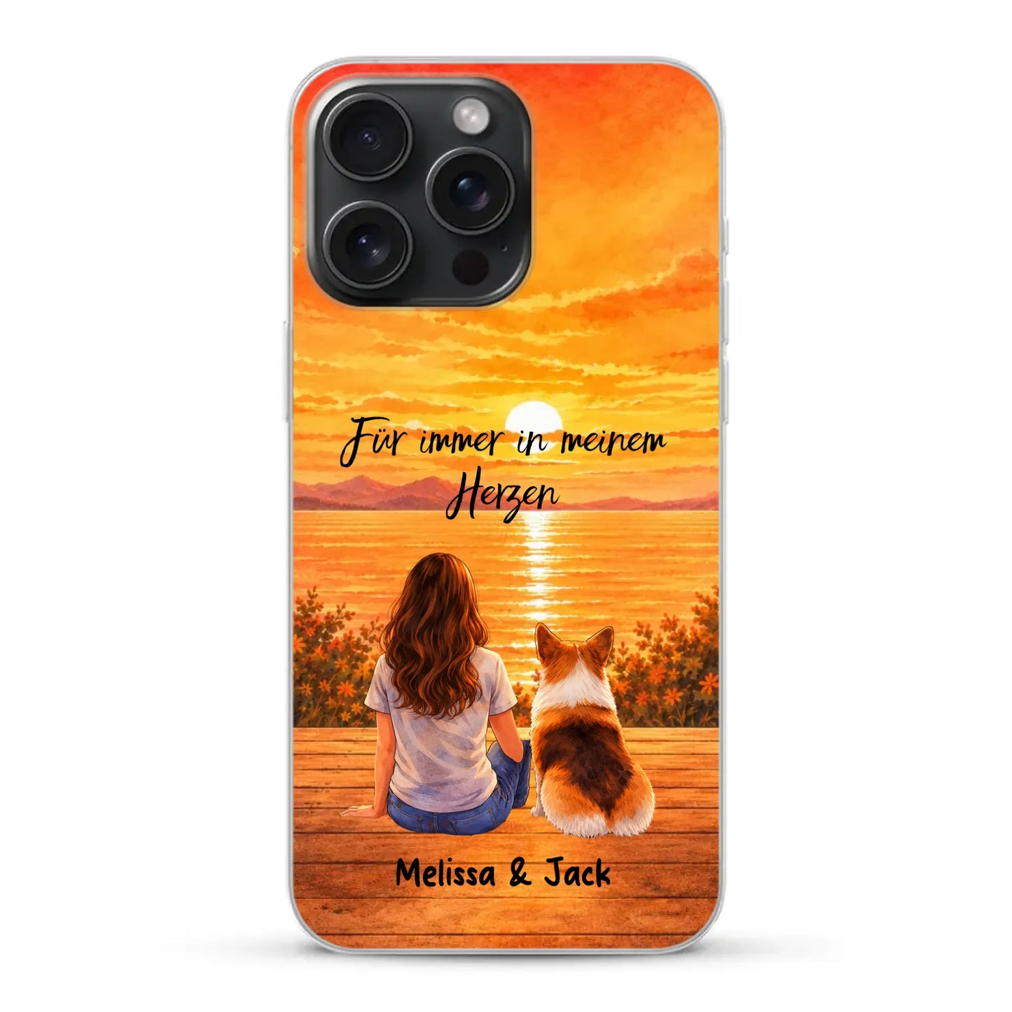 Personalisierte Handyhülle - Aquarell-Silhouette