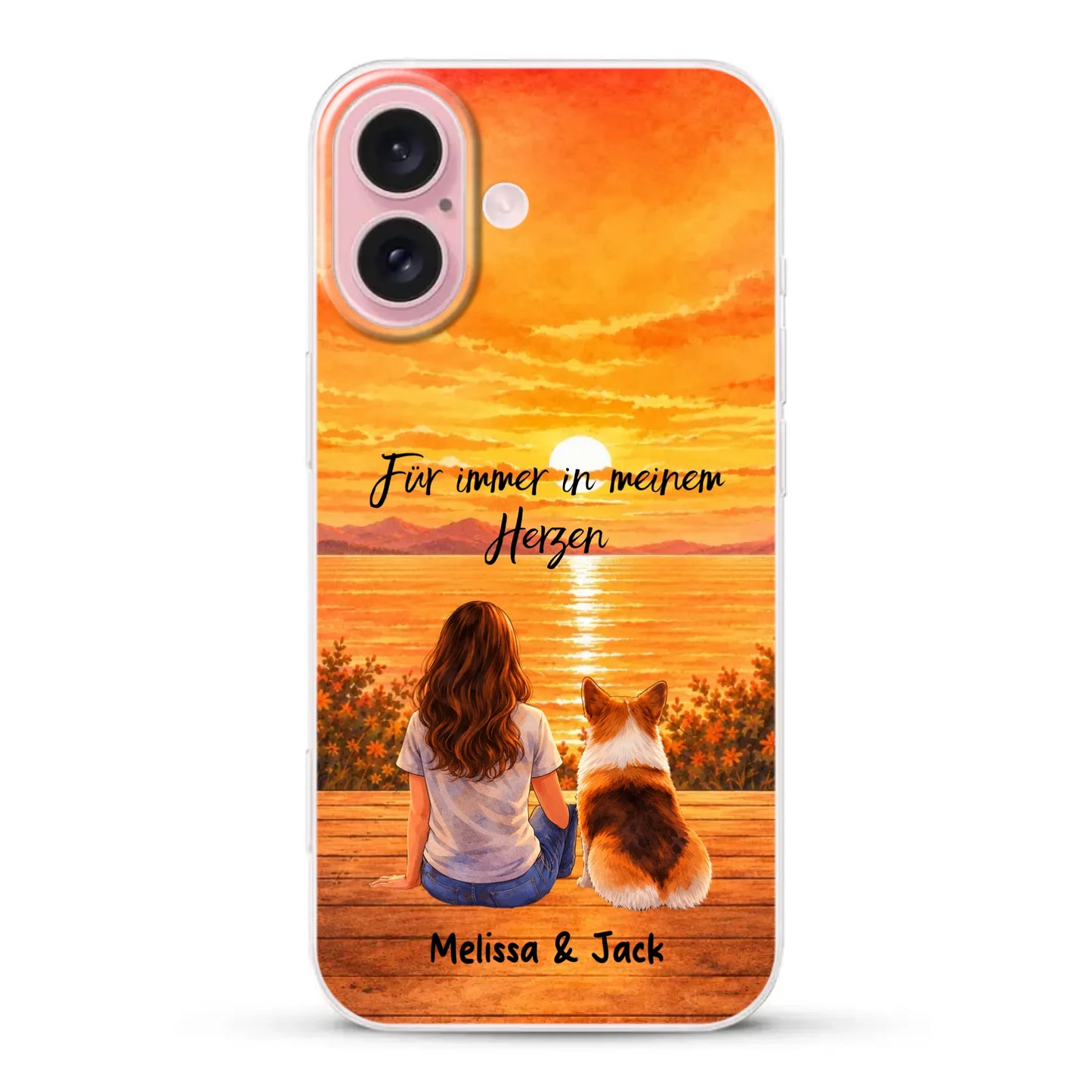 Personalisierte Handyhülle - Aquarell-Silhouette