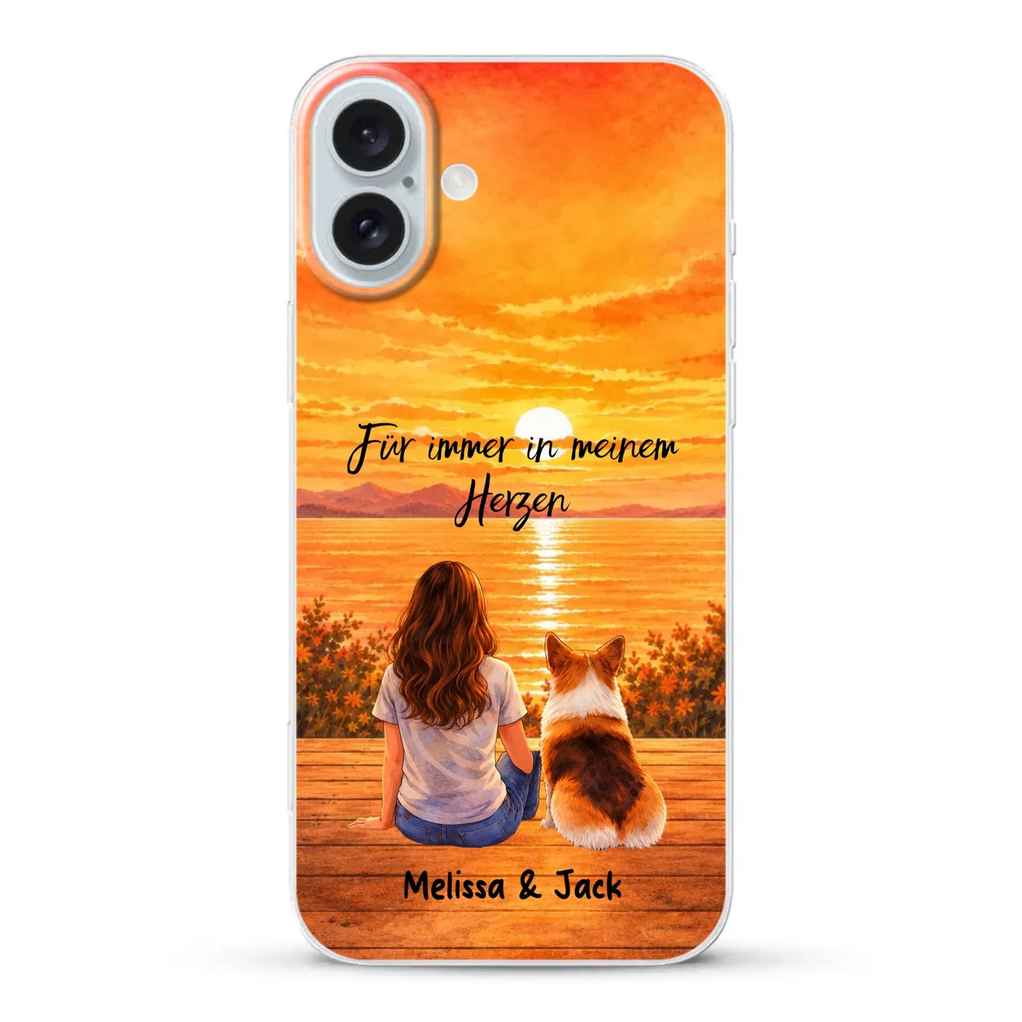 Personalisierte Handyhülle - Aquarell-Silhouette