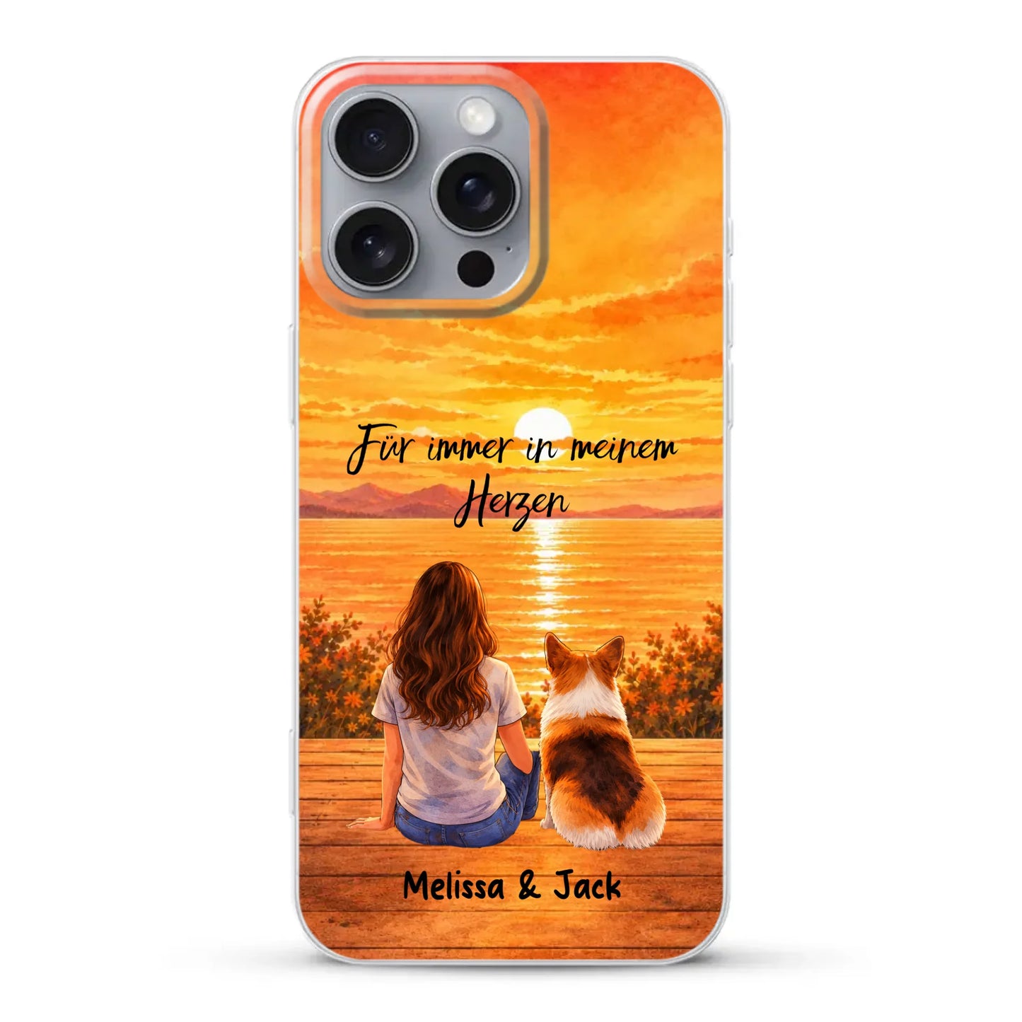 Personalisierte Handyhülle - Aquarell-Silhouette