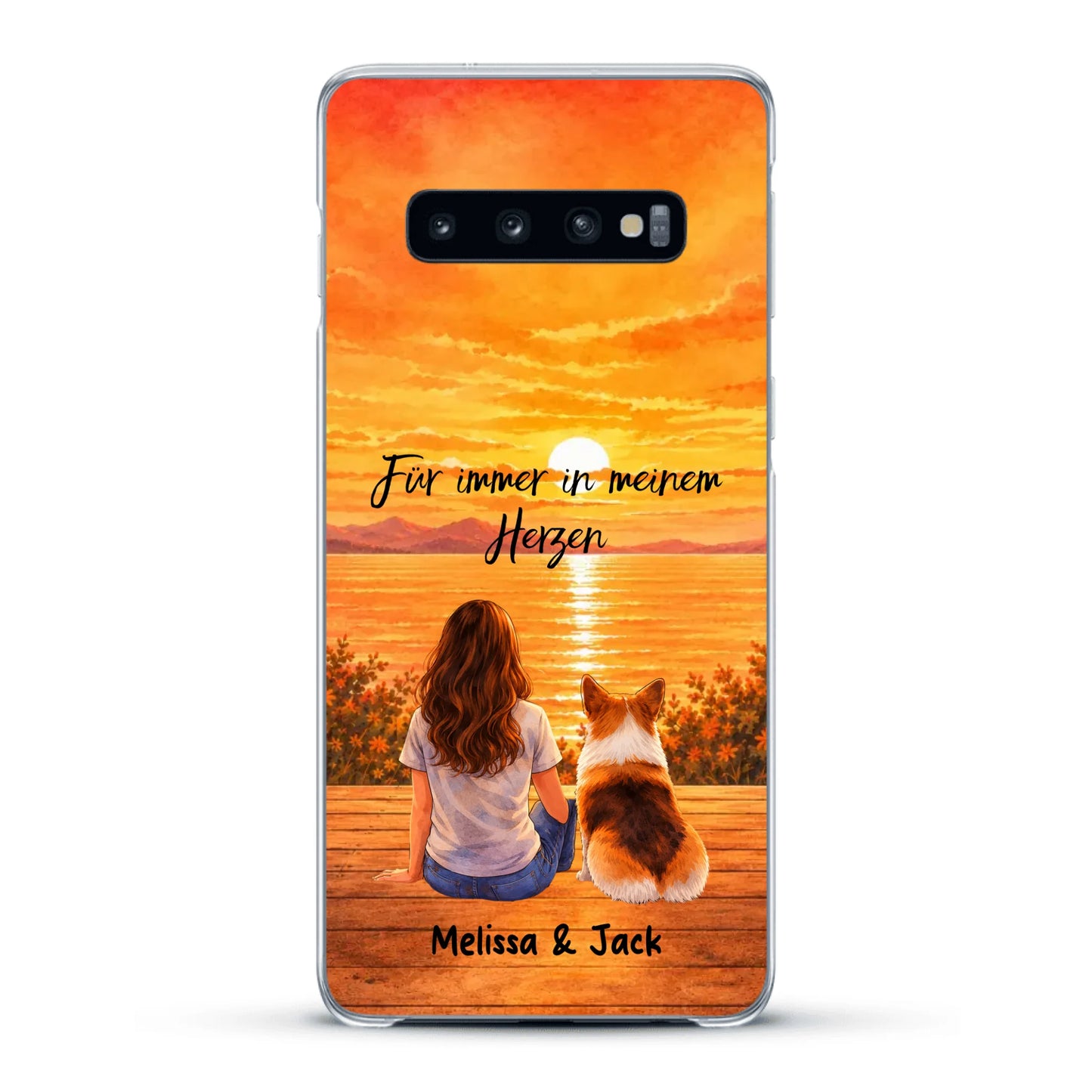 Personalisierte Handyhülle - Aquarell-Silhouette