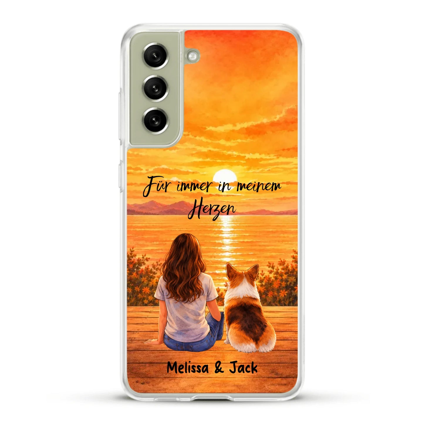 Personalisierte Handyhülle - Aquarell-Silhouette