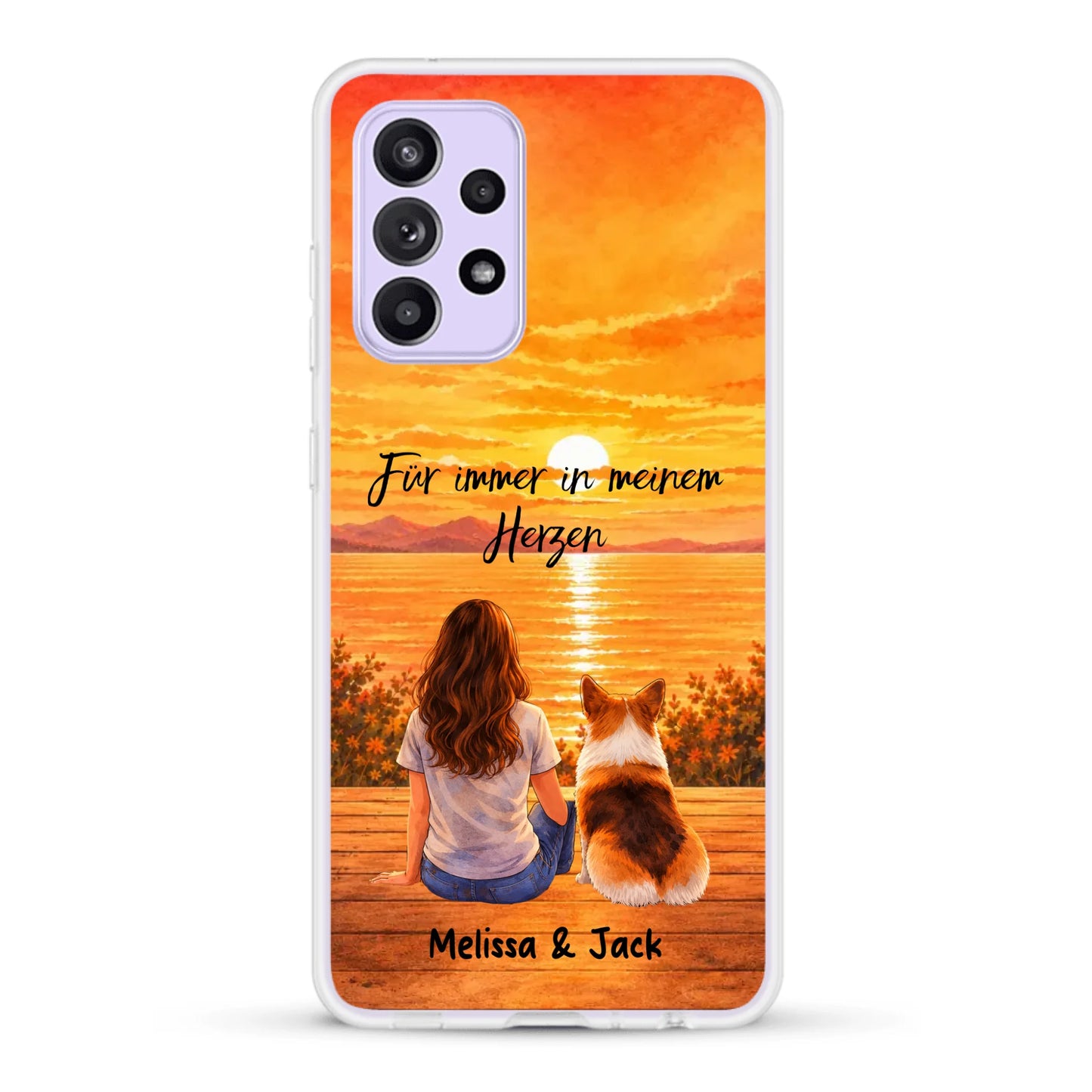 Personalisierte Handyhülle - Aquarell-Silhouette