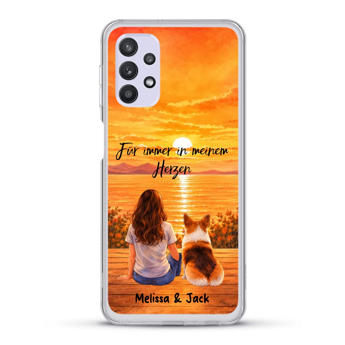 Personalisierte Handyhülle - Aquarell-Silhouette