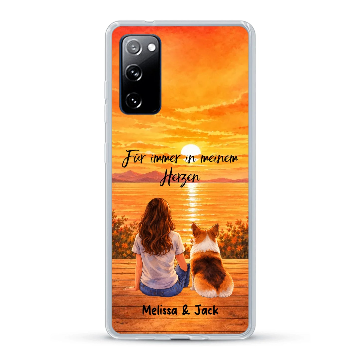 Personalisierte Handyhülle - Aquarell-Silhouette