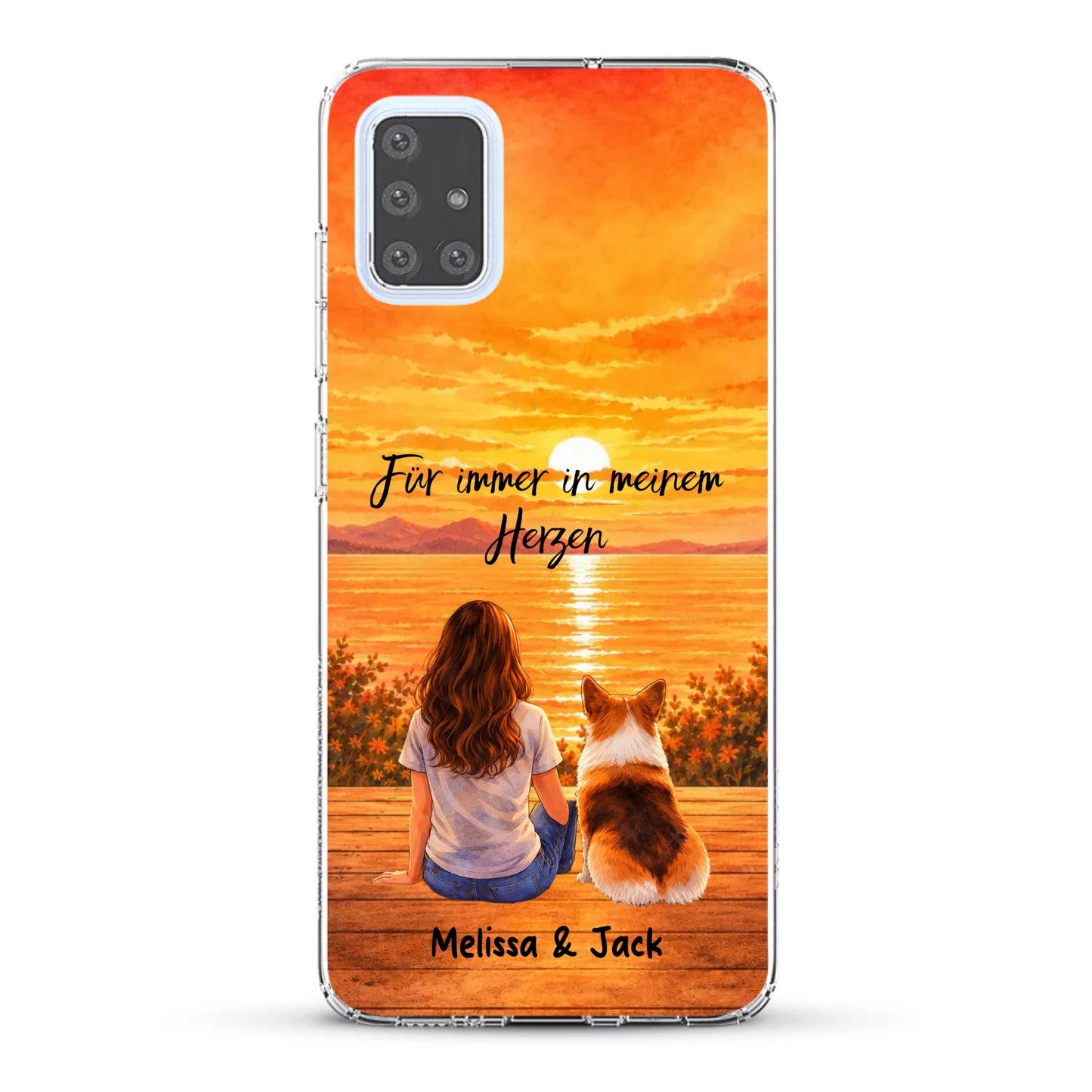 Personalisierte Handyhülle - Aquarell-Silhouette